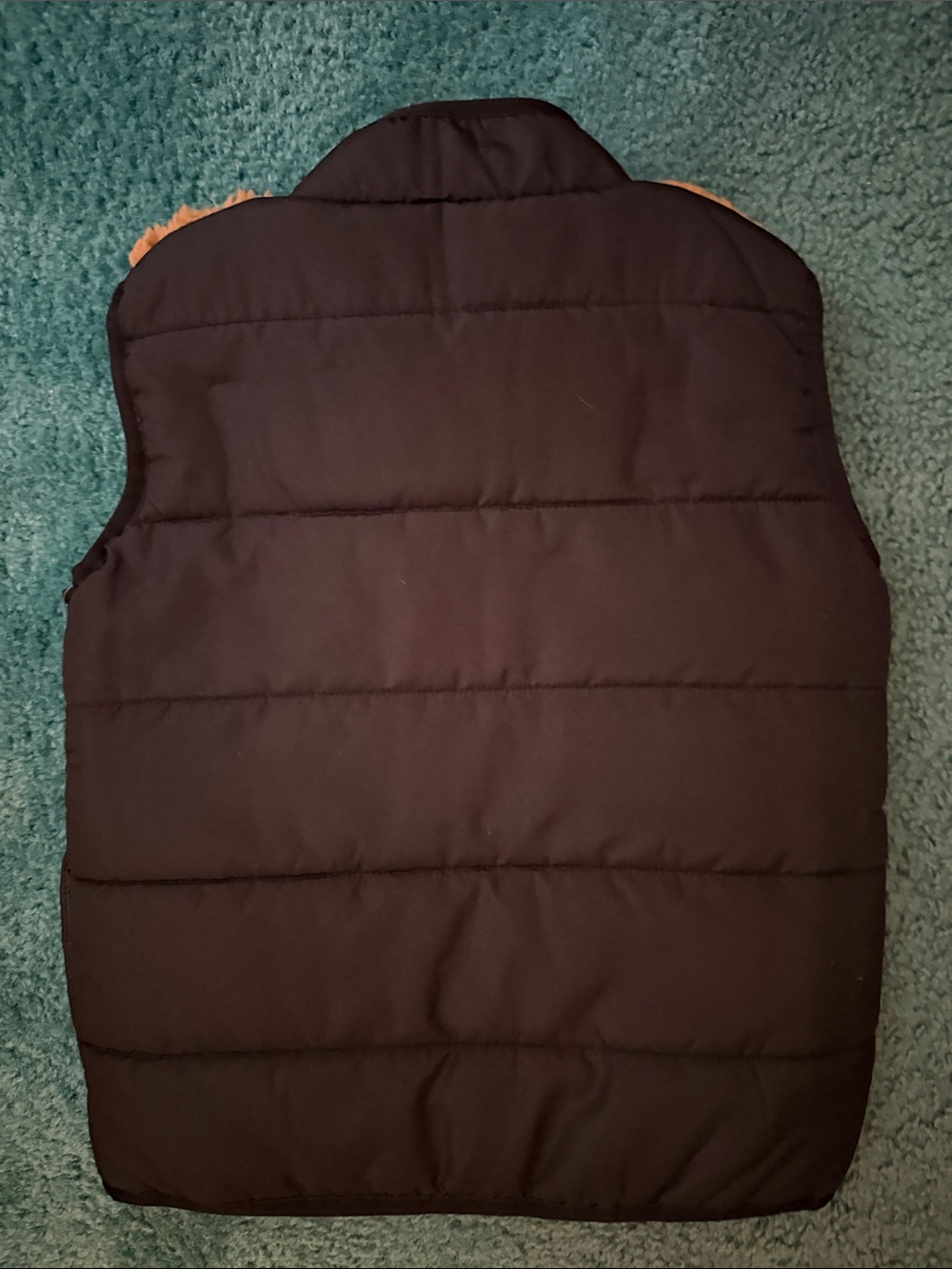 NWT Timberland Kids Two-Tone Sherpa Puffer Vest - Brown & Black - Picture 4 of 4